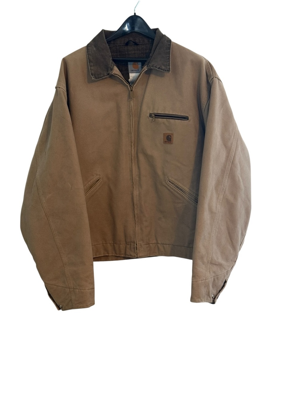 Detroit Jacket Mens 2XL Brown Duck Canvas Blanket Lined J97 SDL Carhartt